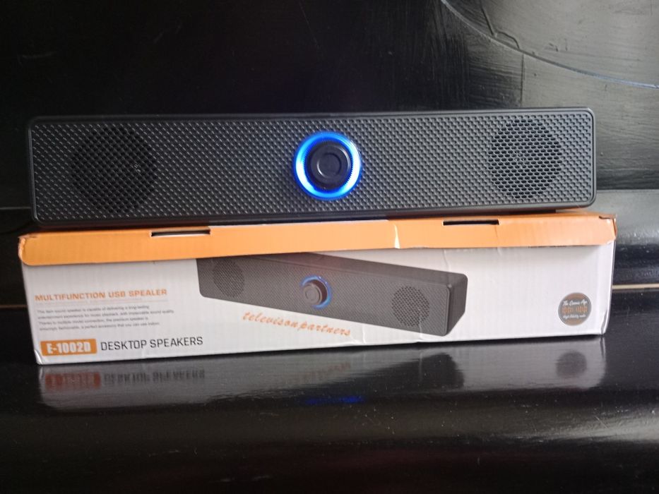Nowy Soundbar Głośnik Komputerowy E-1002D | 6W | LED | AUX | USB