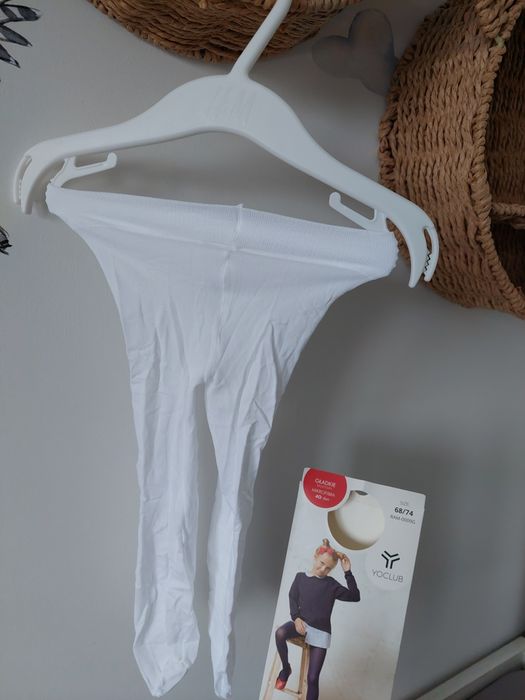 Rajstopy białe 40 den 68/74 białe NOWE