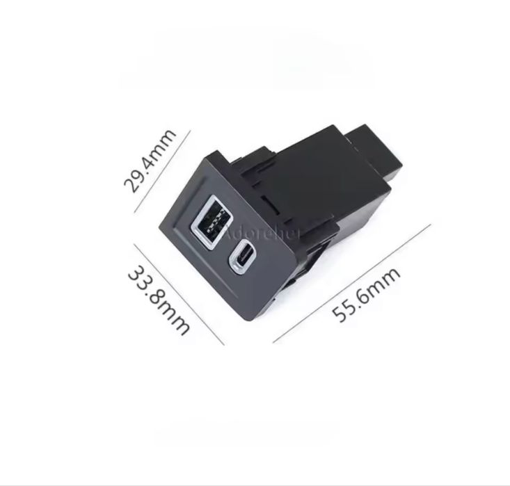 carregador USB duplo (USB-A e USB-C)