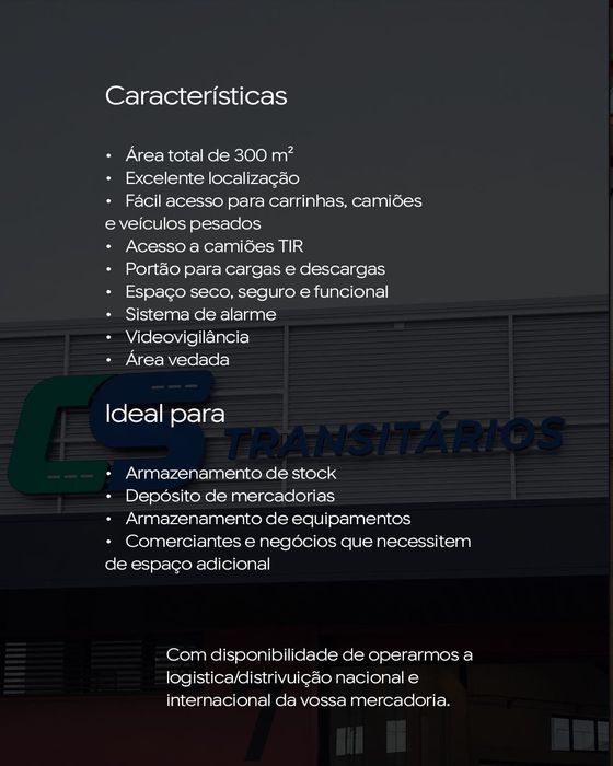 Espaço Disponível em Armazém – 300m² | Gandra, Paredes