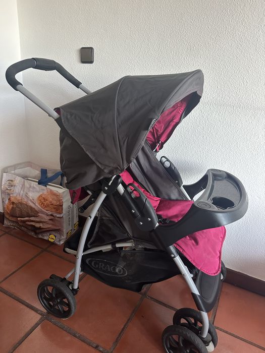 Graco travel system carrinho + ovo + isofix