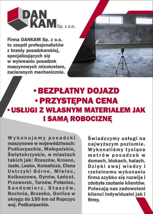 Wylewki Maszynowe, styrobeton, chudziaki. Mielec, Staszów,Tarnobrzeg