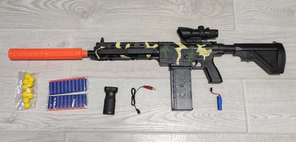 Дитячий автомат M416 - м'які кулі на акумуляторі з оптичним прицілом
