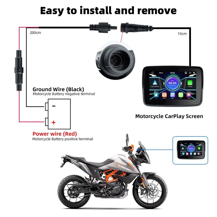 Navegador Carplay Android Auto para Moto 5 polegadas Mtc-10 NOVO
