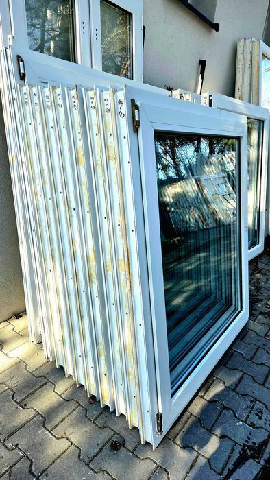 OKNA UŻYWANE PCV 118x129 - Dowóz - Świetny stan - TANIO