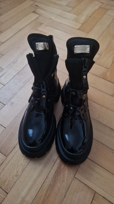 Czarne botki trapery eko skóra r 38