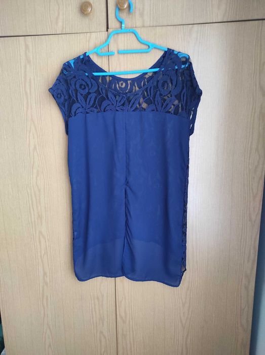 Zara S bluzka damska granatowa