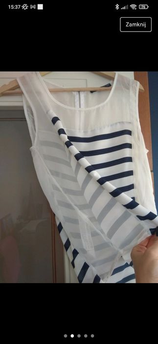 Top bluzka Zara w paski białogranatowe M S XS