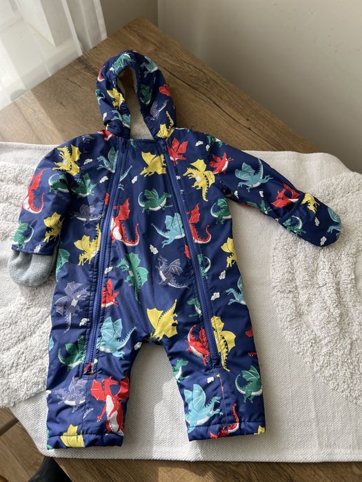 Набір дитячий комбінезон на флісі 9-12 м 74-80 р + шапка і шарф