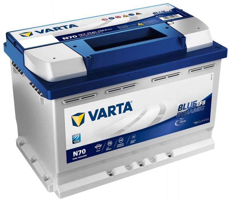 Akumulator Varta Blue EFB N70 12V 70Ah 760A Jana 3 Sobieskiego 111