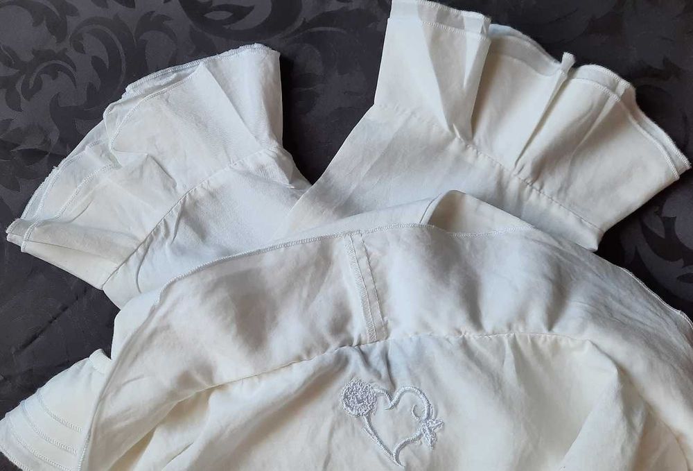 Image Jedwab Bawełna piękna boho koszula bluzka krem L