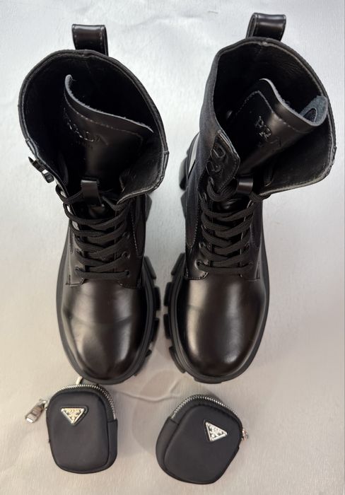 Ботинки Prada Monolith Combat Leather Nylon
