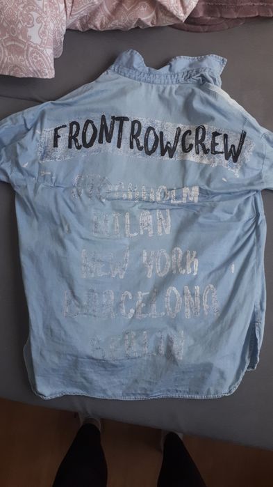 Koszula jeansowa plecy nadruk oversize M/L