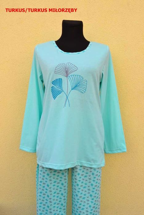 Piżama damska bawełniana dł.rękaw roz. 46 3XL (pon.wyst.)