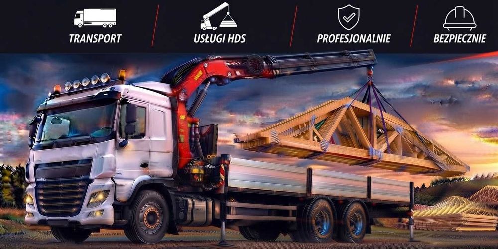 Usługi transportowe HDS, usługi dźwigowe, HDS 6,5T 14m