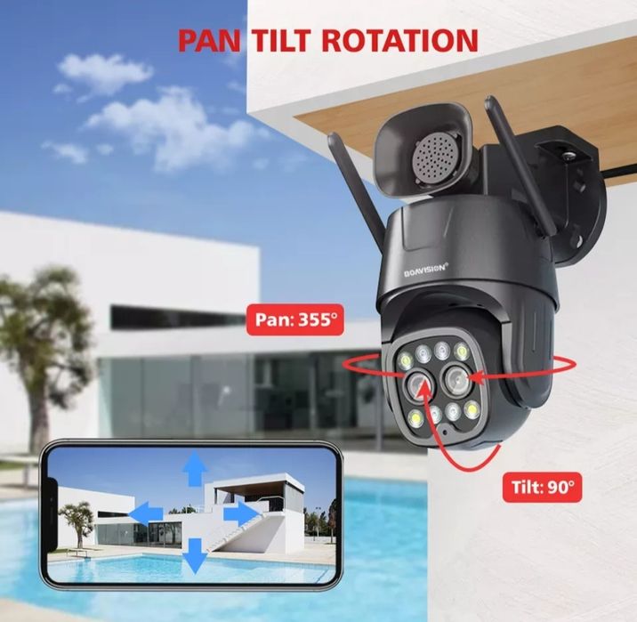 Наружная 4G + WiFi IP камера безопасности Boavision D4W4G8MP4G
Наружна