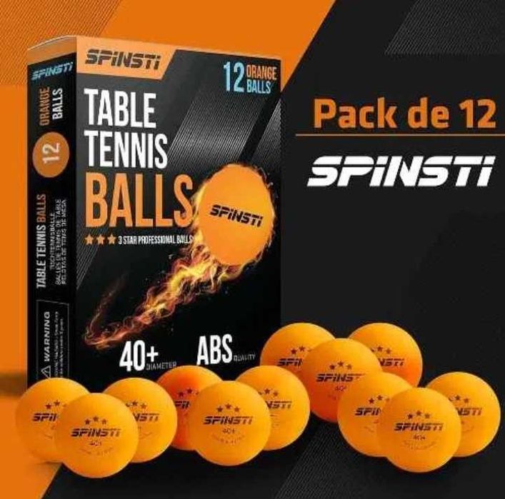 Piłki do Ping-Ponga SPINSTI -Pomarańczowe - 3 gwiazdki40+  ABS- 12SZT