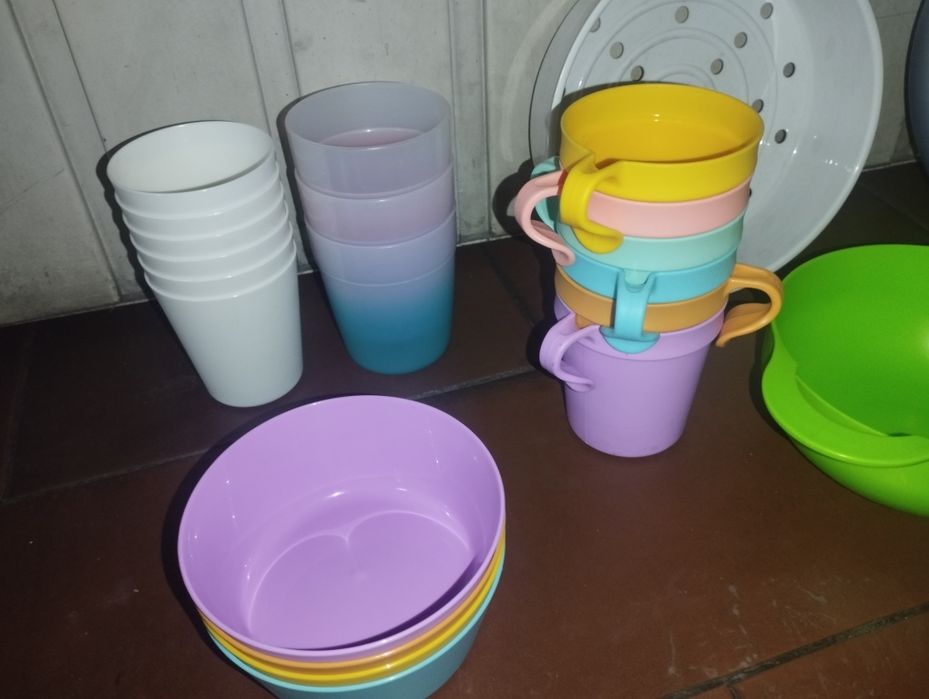 Conjunto loiça plástico