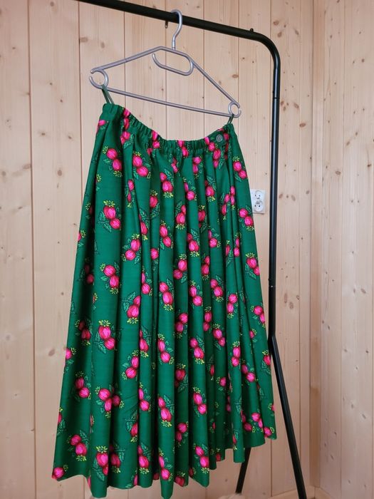 Spódnica góralska zielony tybet w śliwki nowa