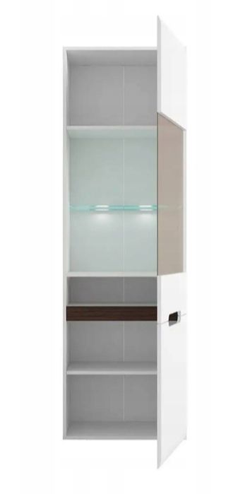 Witryna Azteca 60cm biały połysk z podświetlenie.. Słupek, Szafka