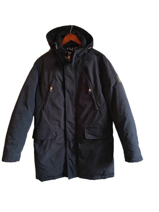 René Lezard Płaszcz Męski Zimowy Puchowy – Nowy, Rozm. 50 – Navy / Dar