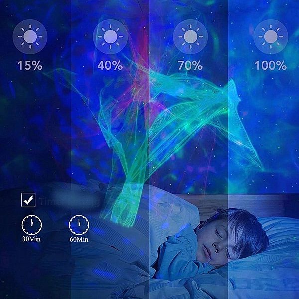 PROJEKTOR GWIAZD Dla Dzieci Lampka Nocna Rzutnik Led Laserowy Głośnik