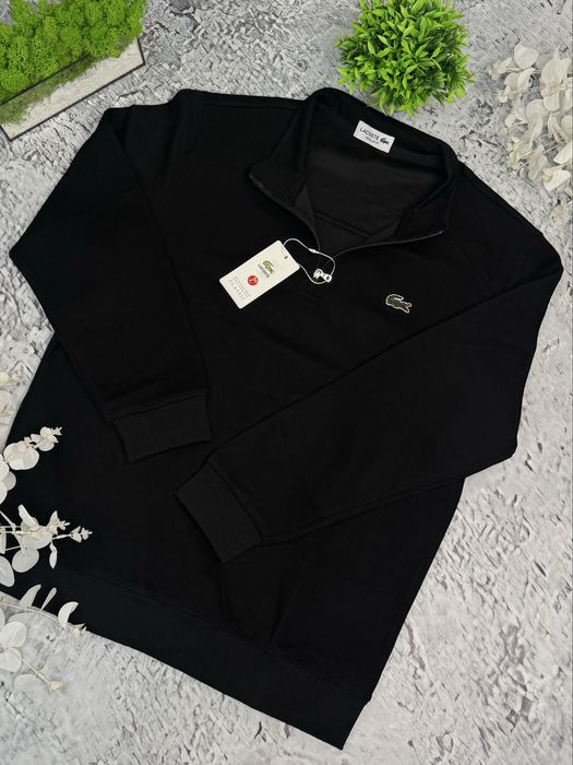 Полузамок Lacoste чорний чоловічий Полузамок Лакост 1/3 зип зіпка