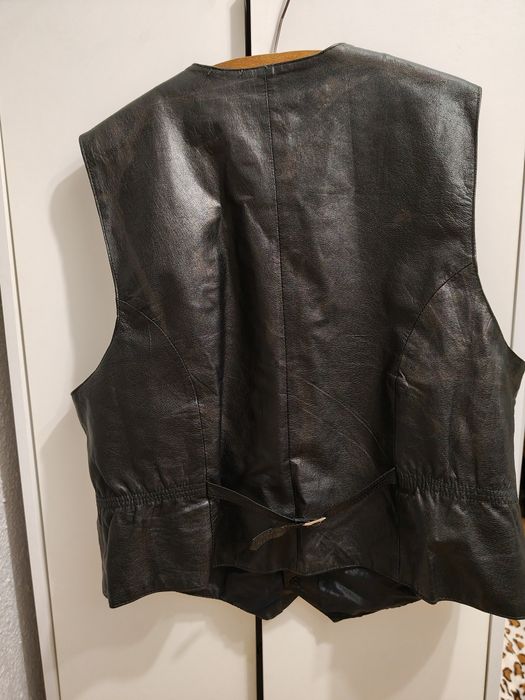 Kamizelka męska na motor ,skóra naturalna