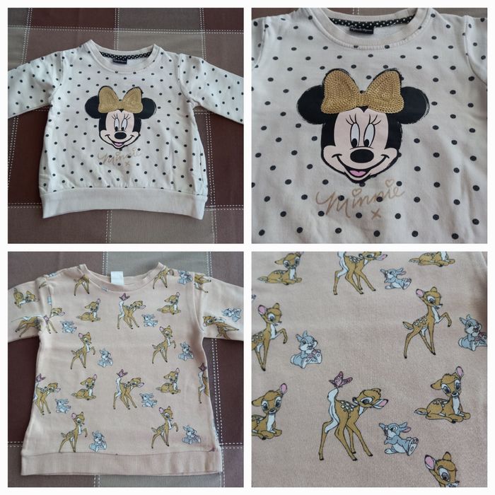 Bluzy, bluzki dziewczęce, Disney, Minnie, Bambi, r. 98 Zestaw
