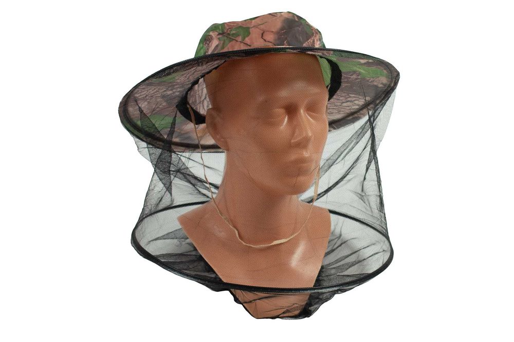 Kapelusz z moskitierą przeciw komarom owadom czapka na komary