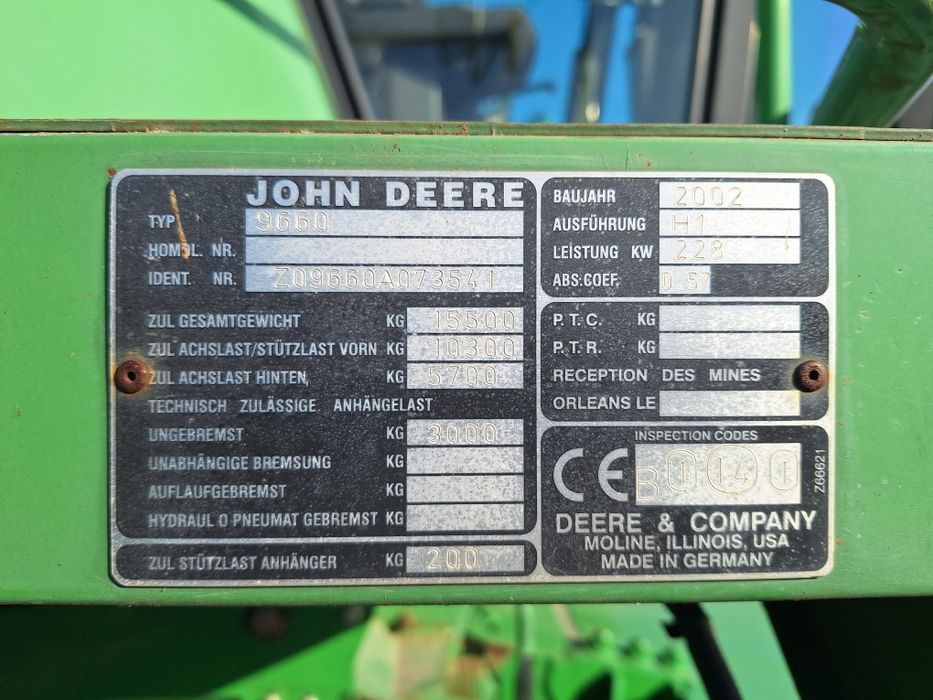 Kombajn John Deere 9660 WTS - 2002
