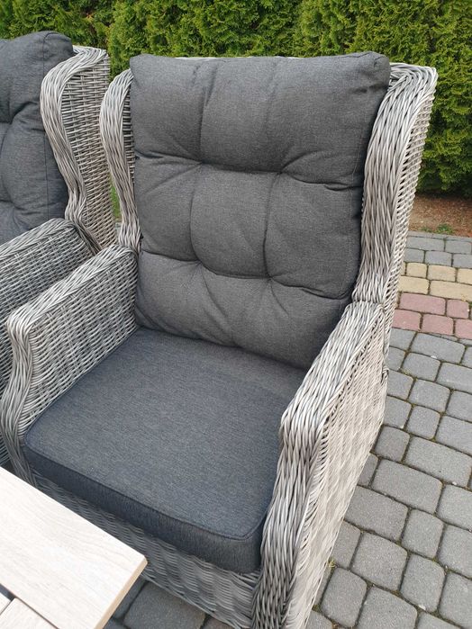 Duży komplet mebli tarasowych stół + 6 krzeseł