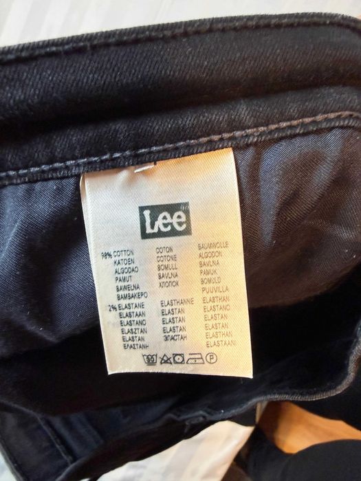Jeansy Lee denim, czarne, W40 L30, luzne, regular