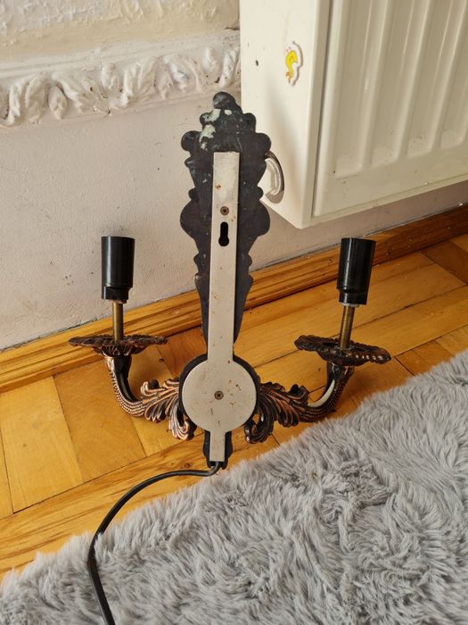 Stary PRL kinkiet stylowy miedź miedziany