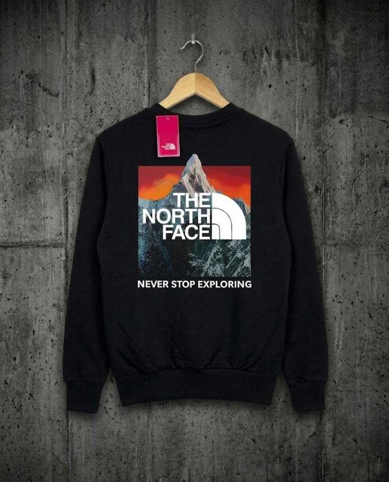 BIG Logo • Черный Свитшот THE NORTH FACE OrangeBox • Толстовка TNF Оранжевые Горы • XS S M L XL