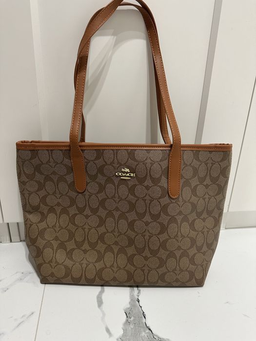 Torba shopper brazowa monogram coach