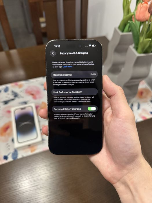 iPhone 14 Pro Space Black 128GB 100% baterii