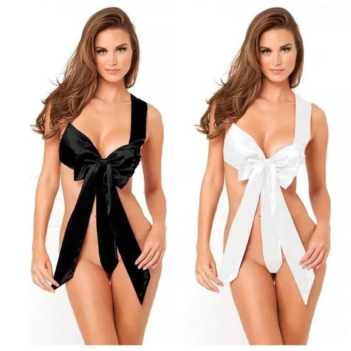 Эротический костюм ПОДАРОК боди Бант сексуальное Новий Рік топ білизна