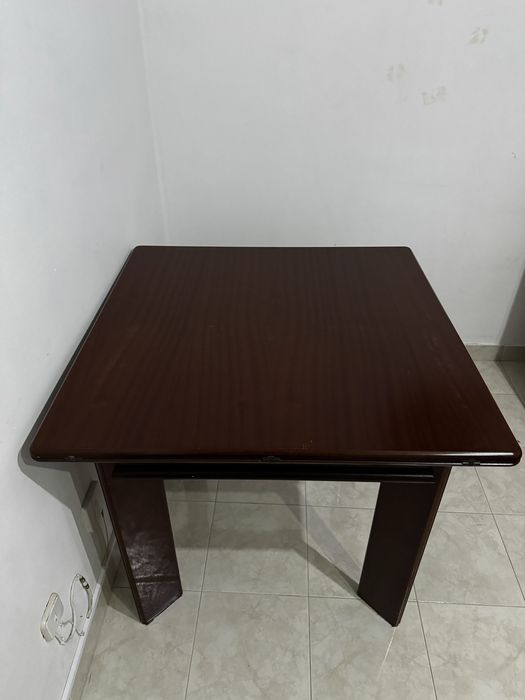 Mesa jantar extensível madeira 90x90 180x90