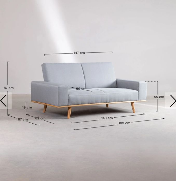 Sofá sklum bege 3 lugares ainda na caixa