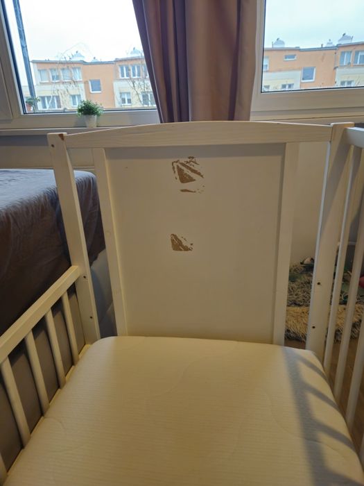 Łóżeczko łóżko dla dziecka dostawka lub wolnostojące 120x60 drewniane