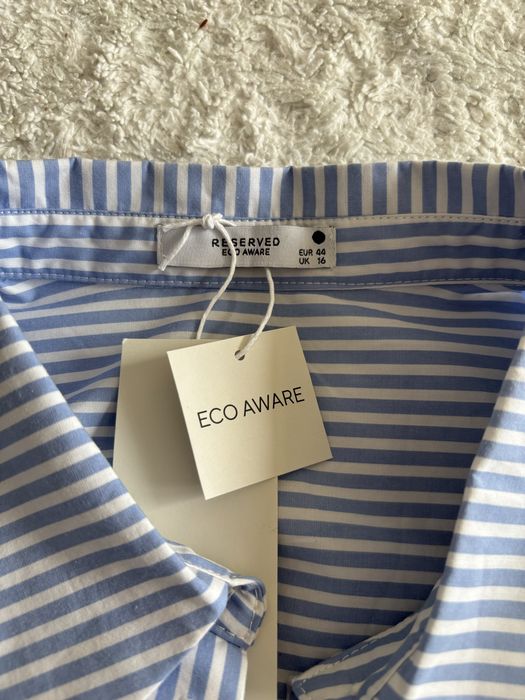 Koszula w białoniebieskie paski Reserved r. 44 nowa 100% bawełna
