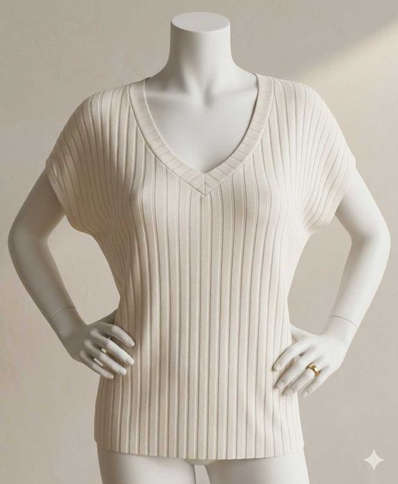 BLusa branca com decote em V