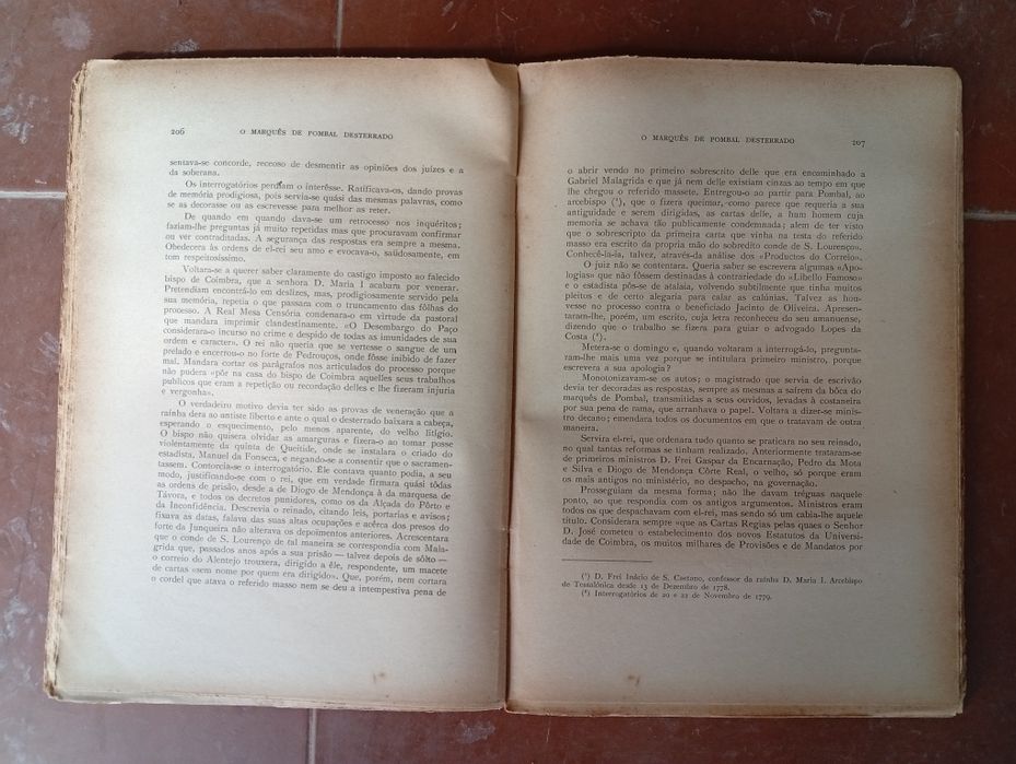 Livro "O Marquês de Pombal Desterrado (1777-1782)"