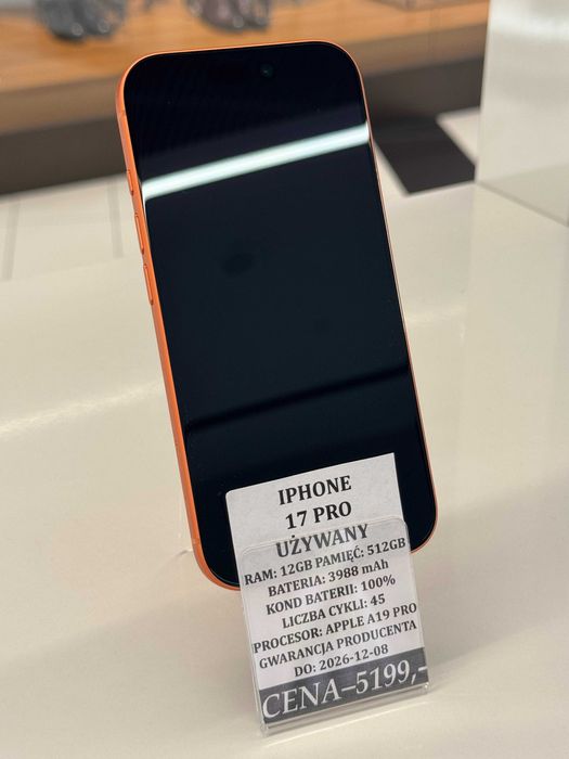 iPhone 17 Pro 512GB Bat 100% Topcase Vivo *Raty 0%