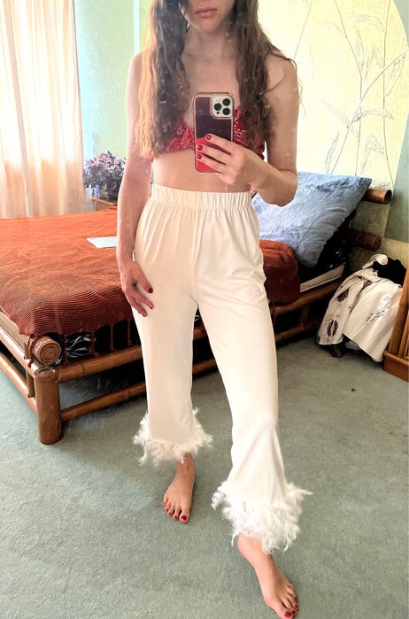 Брюки с перьями, нейлоновые