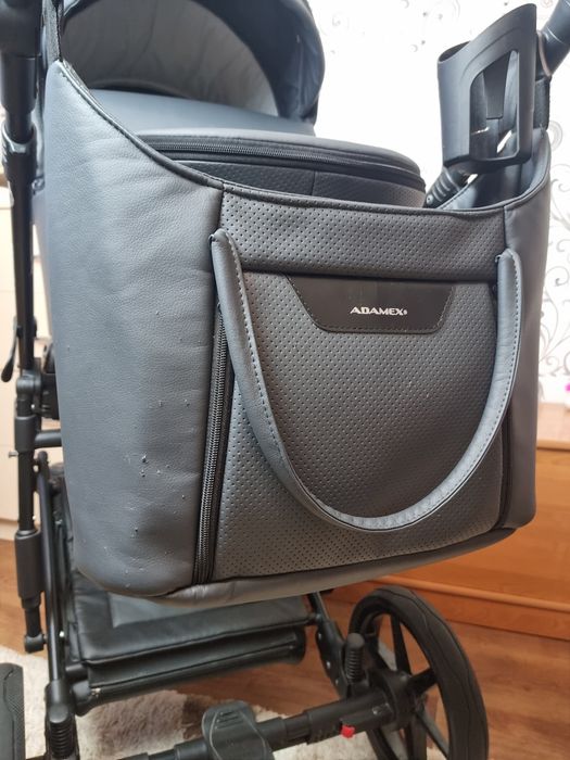Коляска Adamex Porto light 2 в 1 графіт екошкіра
