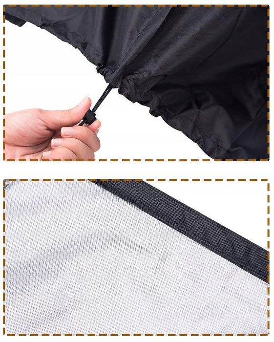 Pokrowiec Na Meble Ogrodowe Wodoodporny Mocny Duży 200x160x70cm Czarny