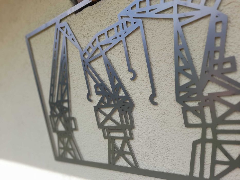 Metalowy obraz dżwigozaury szczecińskie