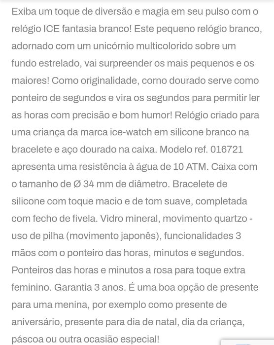 Ice watch unicórnio